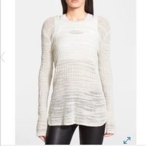 Helmut Lang sleeves knit white sweater